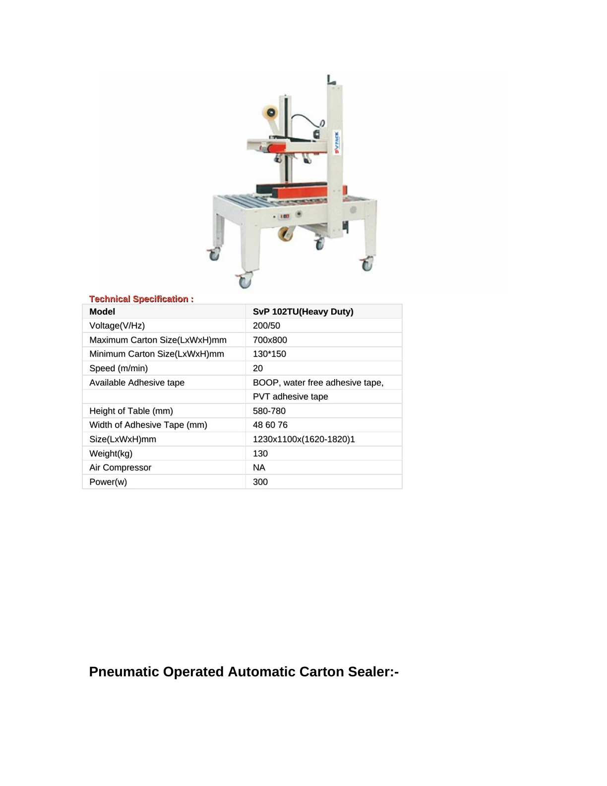 SVPACK catalogue, page 9. Full page text is available below the viewer.