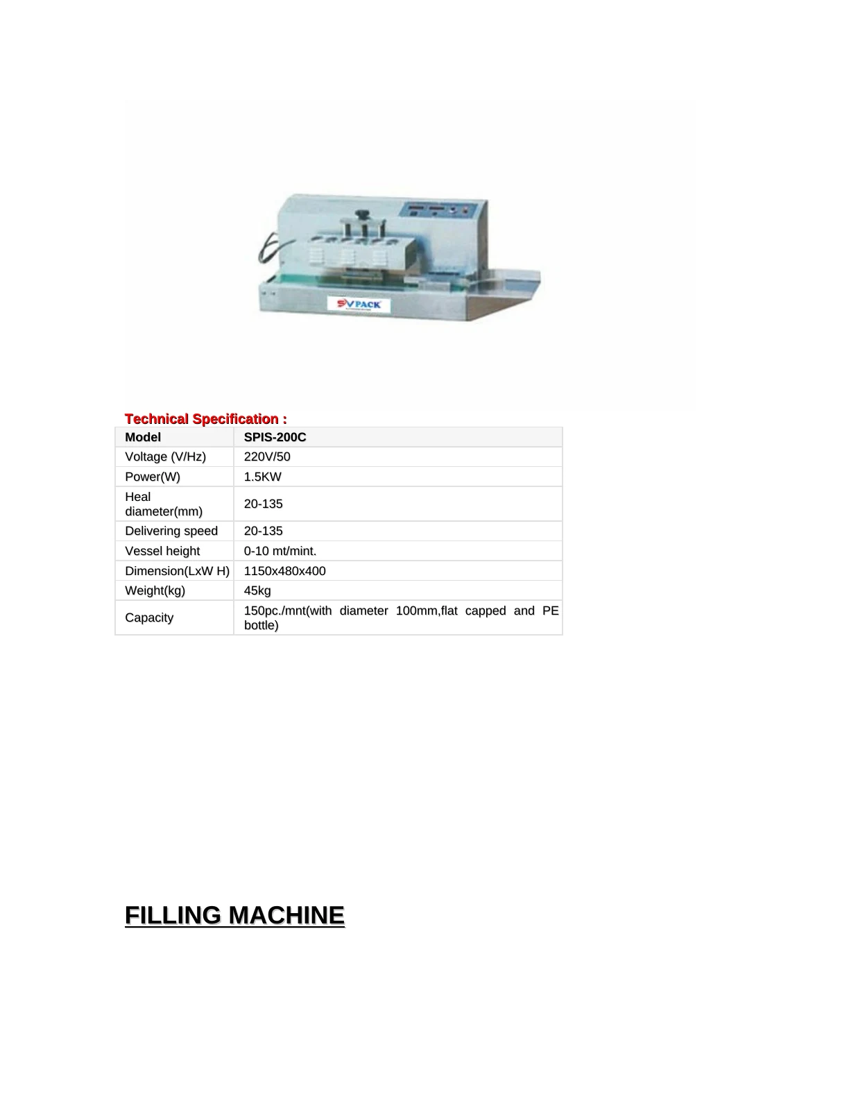 SVPACK catalogue, page 15. Full page text is available below the viewer.