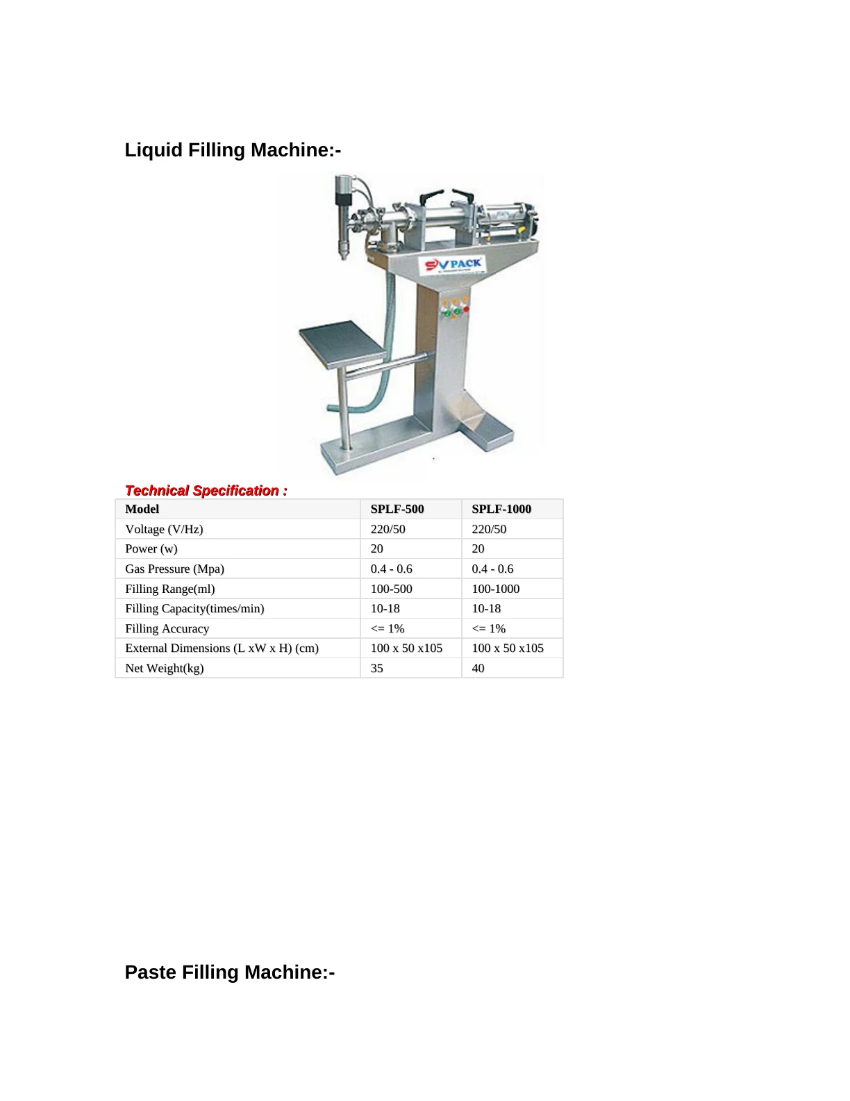 SVPACK catalogue, page 16. Full page text is available below the viewer.